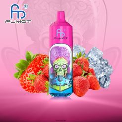 Best RandM Flavours | Fumot RandM Tornado H6282X198 Dispositivo vape 9000 pro con batería y pantalla ejuice versión 1 hielo de fresa
