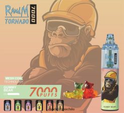 Best RandM Flavours | RandM Tornado H6282X168 Dispositivo vapeador con control de flujo de aire 7000 1 ud. osito de goma