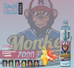 RandM Tornado Sabores | RandM Tornado H6282X182 Dispositivo vapeador con control de flujo de aire 7000 1 ud. Fresa plátano