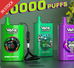 RandM Vape Flavours | RandM Vome Monster H6282X277 Dispositivo vape pod con control de flujo de aire 10000 1 pieza hielo exuberante